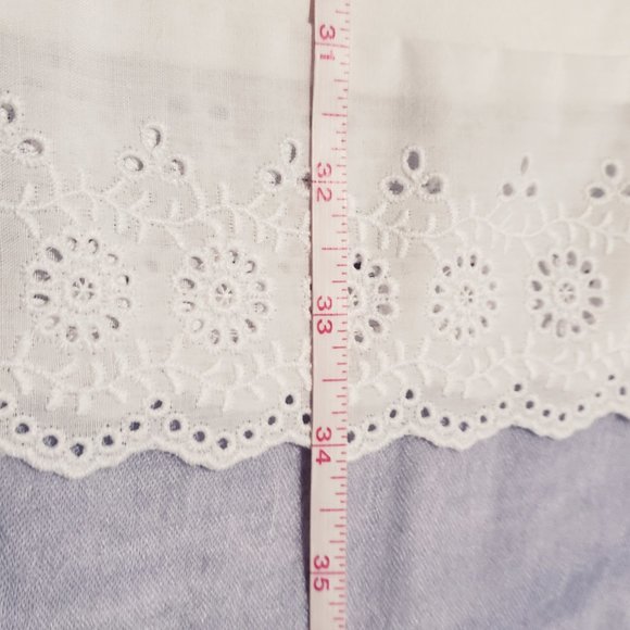 Like New! White Cotton Blend Eyelet Dress - Size Medium - Picture 9 of 9
